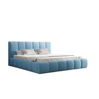 POLSTERBETT Giulia Magic Velvet - Hellblau, Holzwerkstoff/Textil (180/200cm) - Fun Möbel