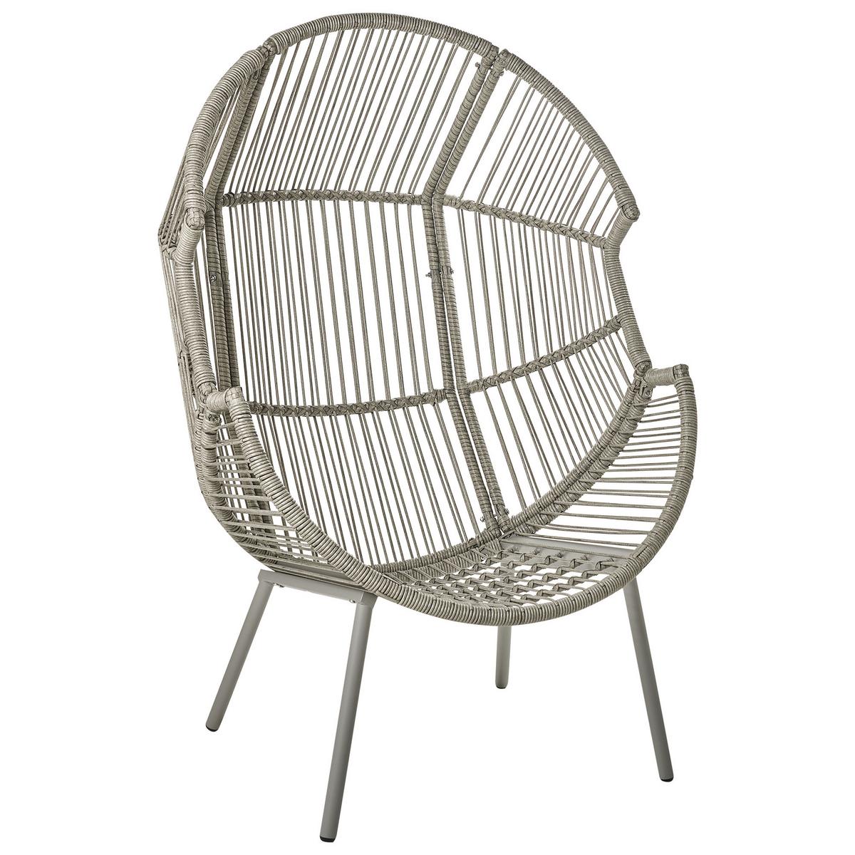 GARTENSTUHL Grau Murano - Grau, Kunststoff (89/130/93cm) - Beliani