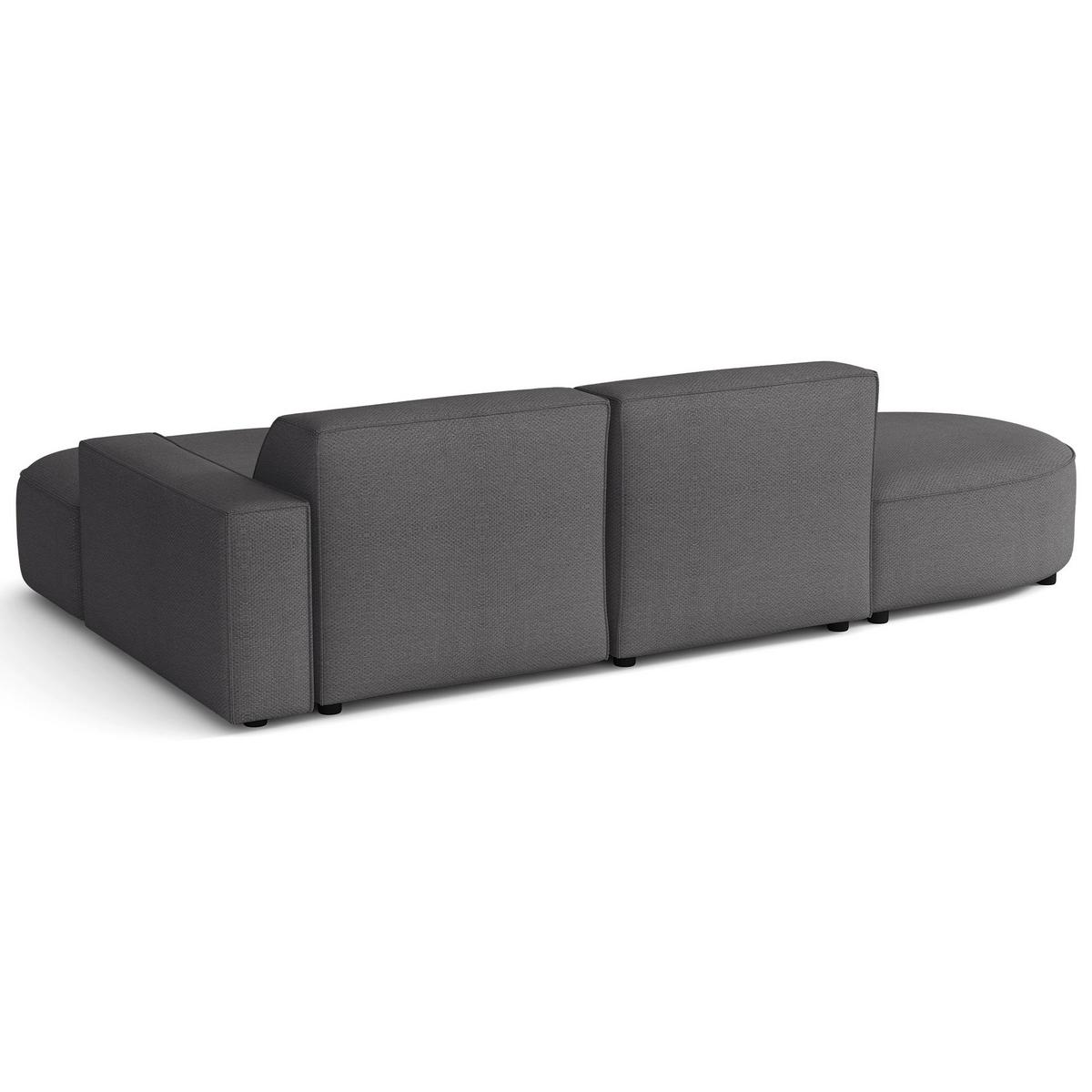 ECKSOFA Sallmo L-Form, 3-Sitzer, rechts 276 cm - Dunkelgrau/Schwarz, Kunststoff/Textil (276/166cm) - Selsey