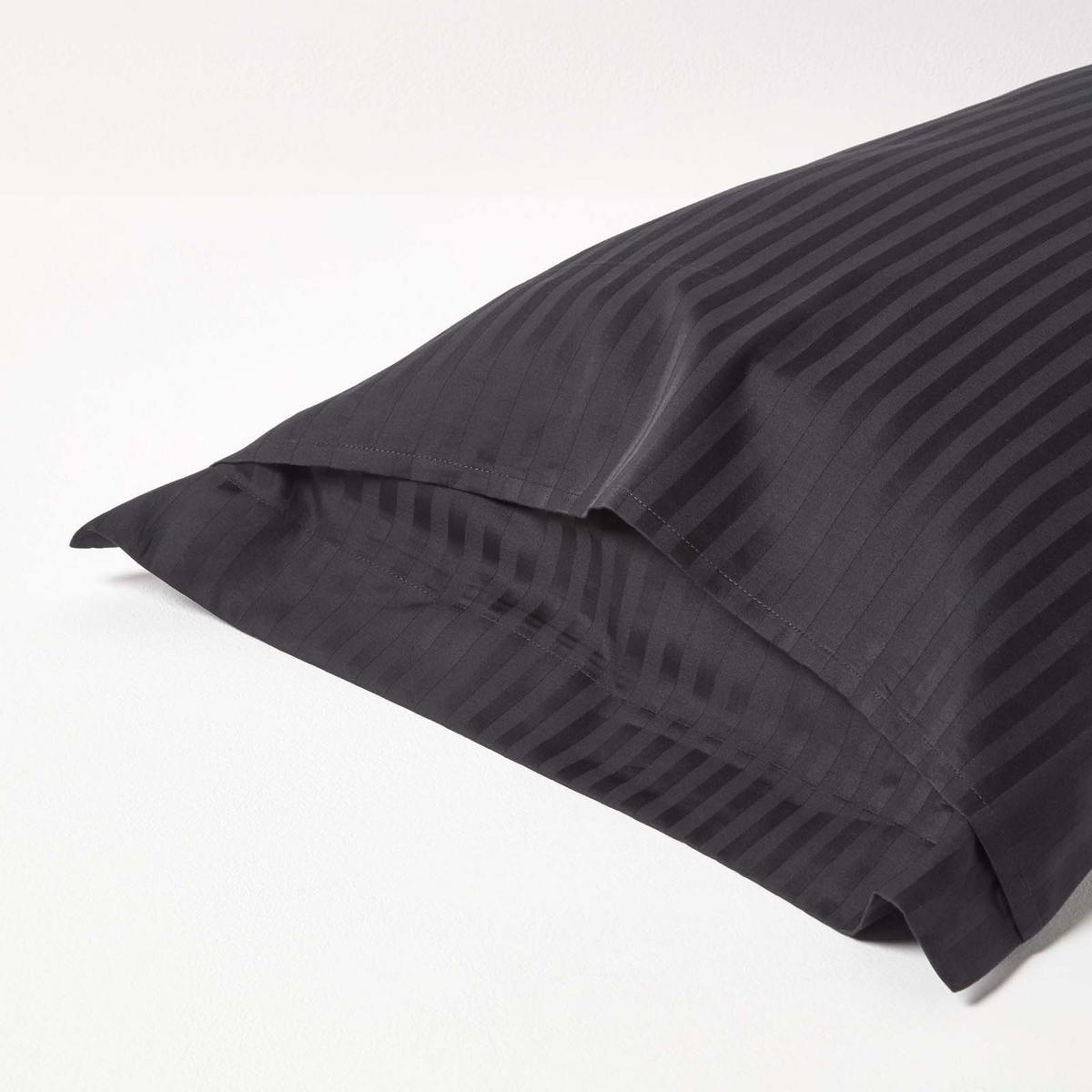 KISSENBEZUG Damast mit Stehsaum, Fadendichte 330 - Schwarz, Textil (50/90cm) - Homescapes