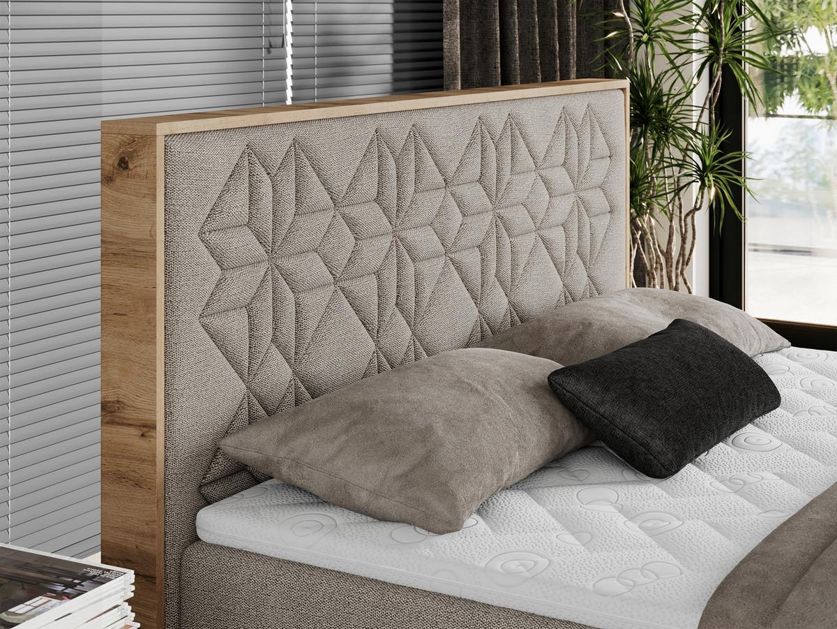 BOXBETT NESSI - 140/200 Beige Struktur - H3 - Beige, Holz/Textil (140/200cm) - MKS