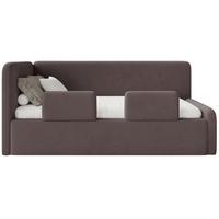 KINDERBETT Fanko Samt Braun 90x200 cm - Schwarz/Braun, Kunststoff/Textil (90/200cm) - Selsey