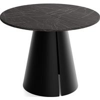 ESSTISCH Lamio runder ausziehbarer, Marmor Schwarz 100-180/100/76 cm - Anthrazit/Schwarz, Holzwerkstoff/Metall (100/176/76cm) - WFL GROUP