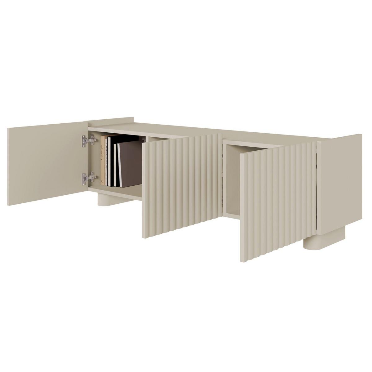 TV-LOWBOARD Fiorra Greige 144 cm - Kaschmir, Holzwerkstoff (144/49/38.3cm) - Selsey