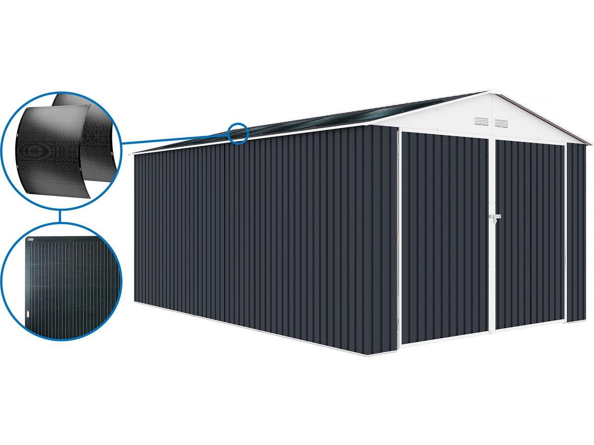 METALL-GARAGE PVC houston - Grau, Metall (570/310/570cm) - Habitat Garten