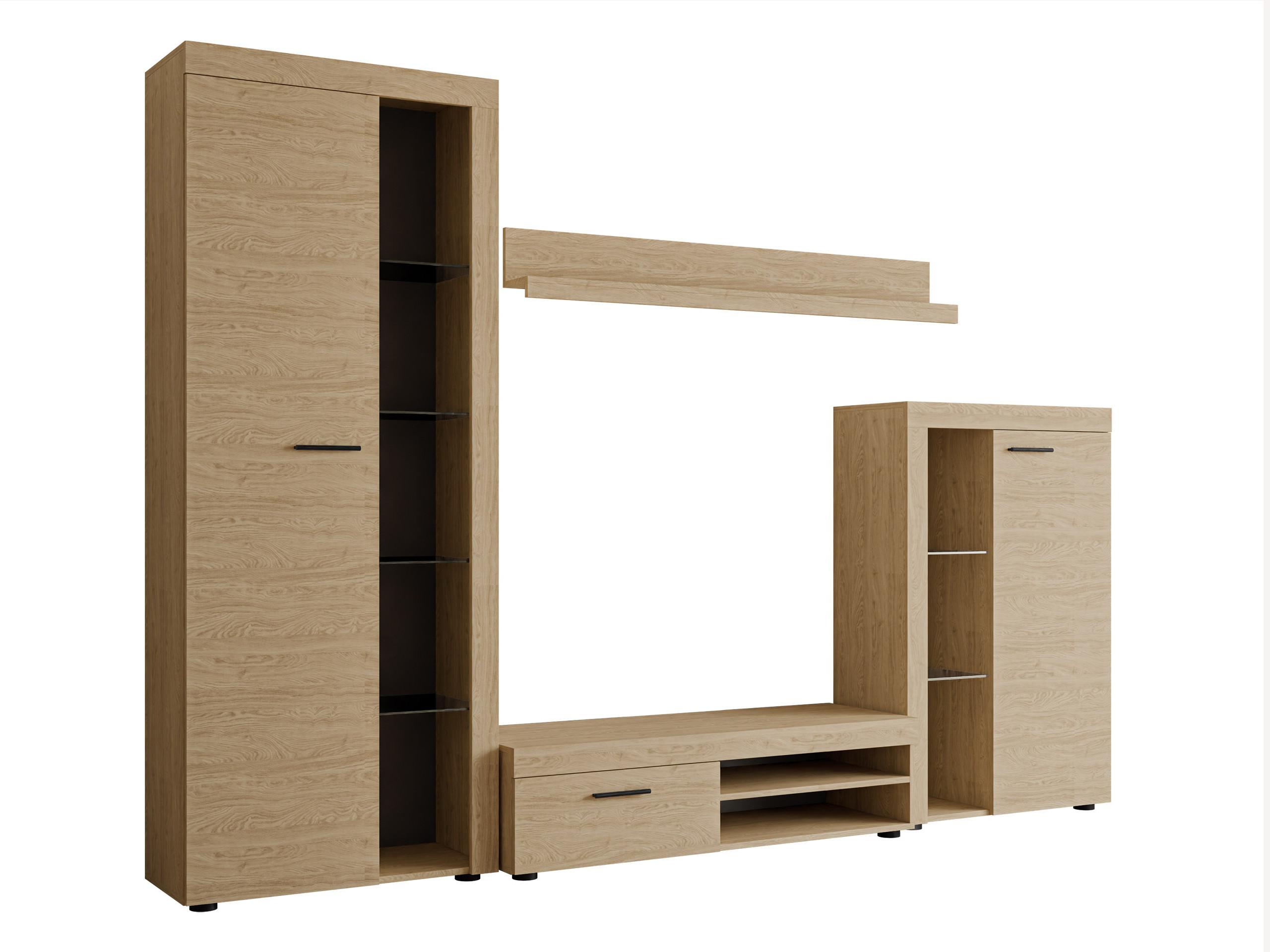 WOHNWAND Rumba - Eichefarben, Holzwerkstoff (270/190/43cm) - MIRJAN24