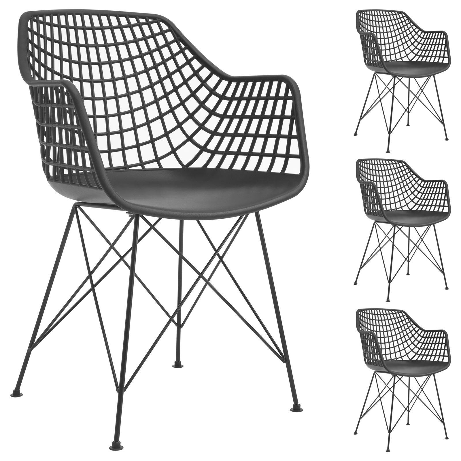 GARTENSTÜHLE ALICANTE 4er-Set schwarz - Schwarz, Textil (59/87/54cm) - IDIMEX