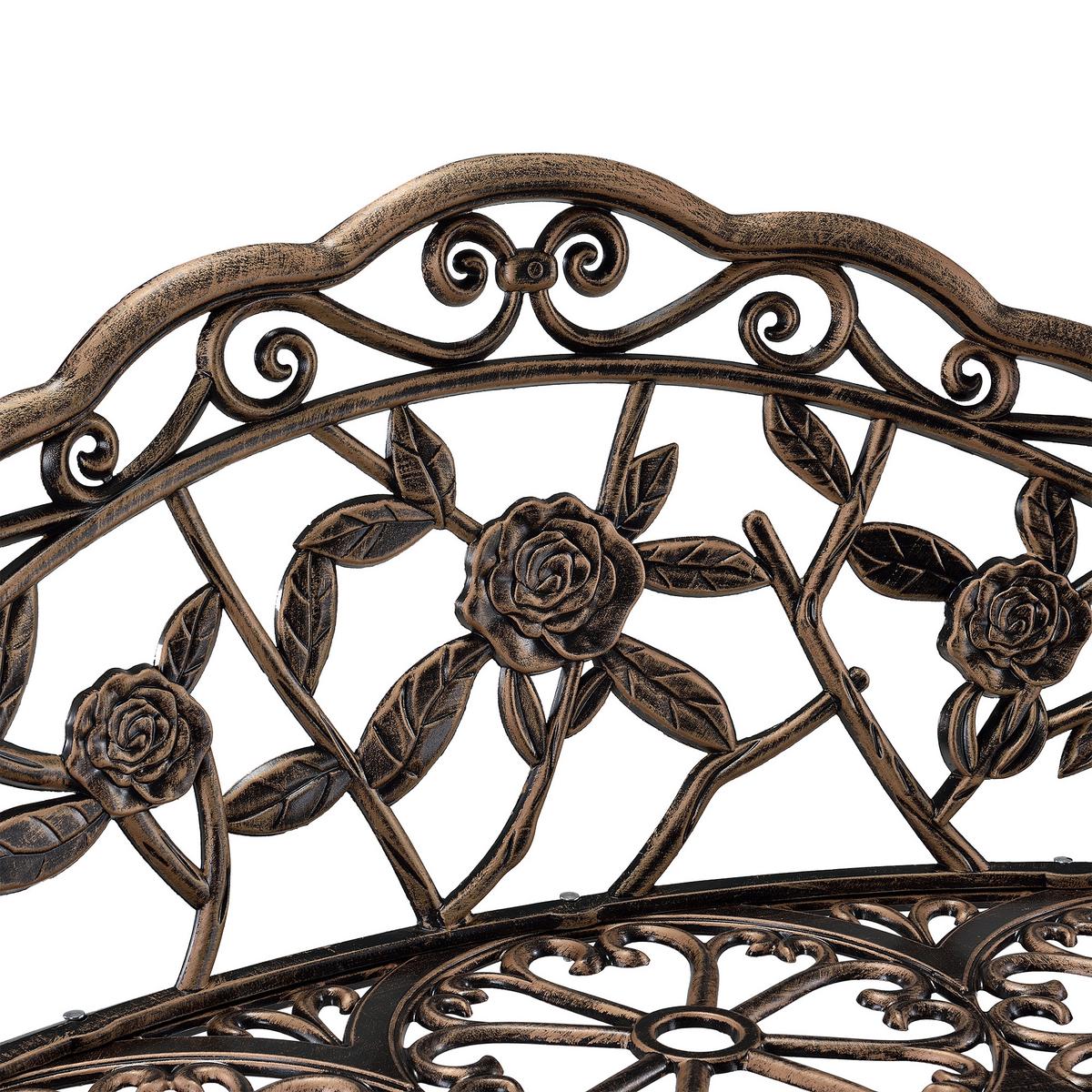 GARTENBANK Monfalcone - Bronzefarben, Metall (99/78/54cm) - casa.pro