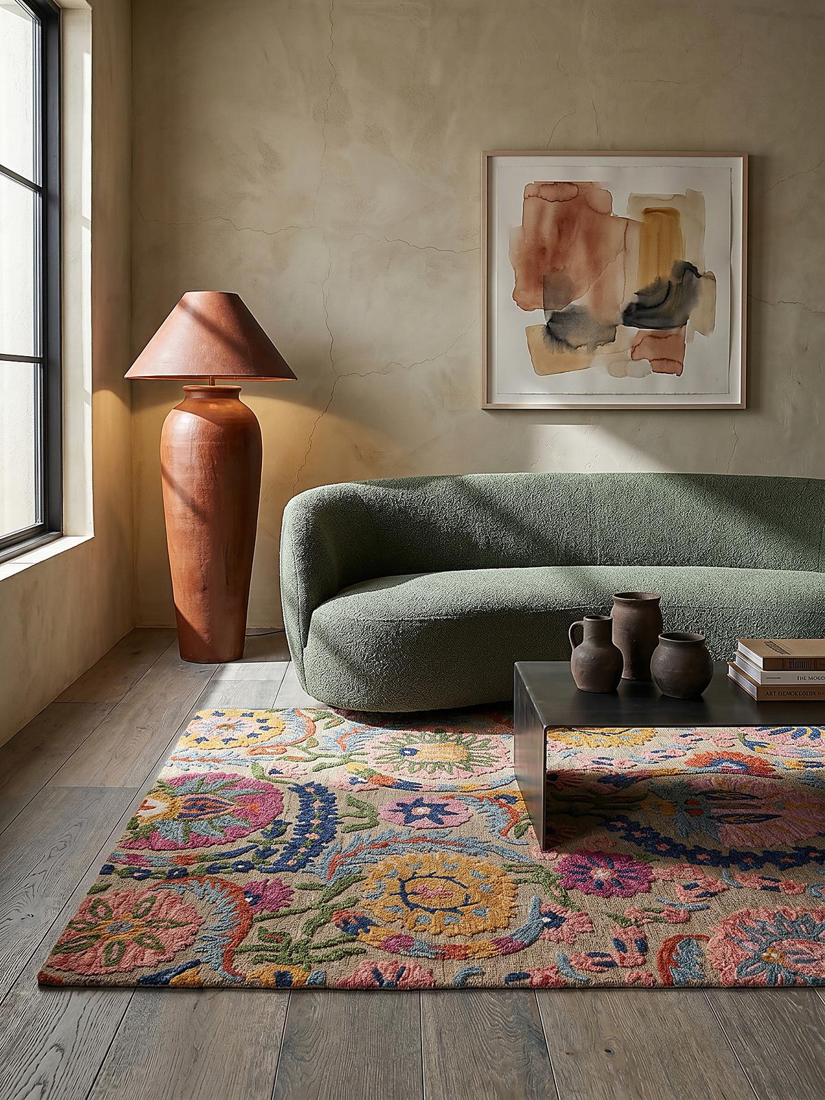 TEPPICH aus Wolle HEDDA in Bunt, floral, 200 x 300 cm - Multicolor, Textil (300/200cm) - KADIMA DESIGN
