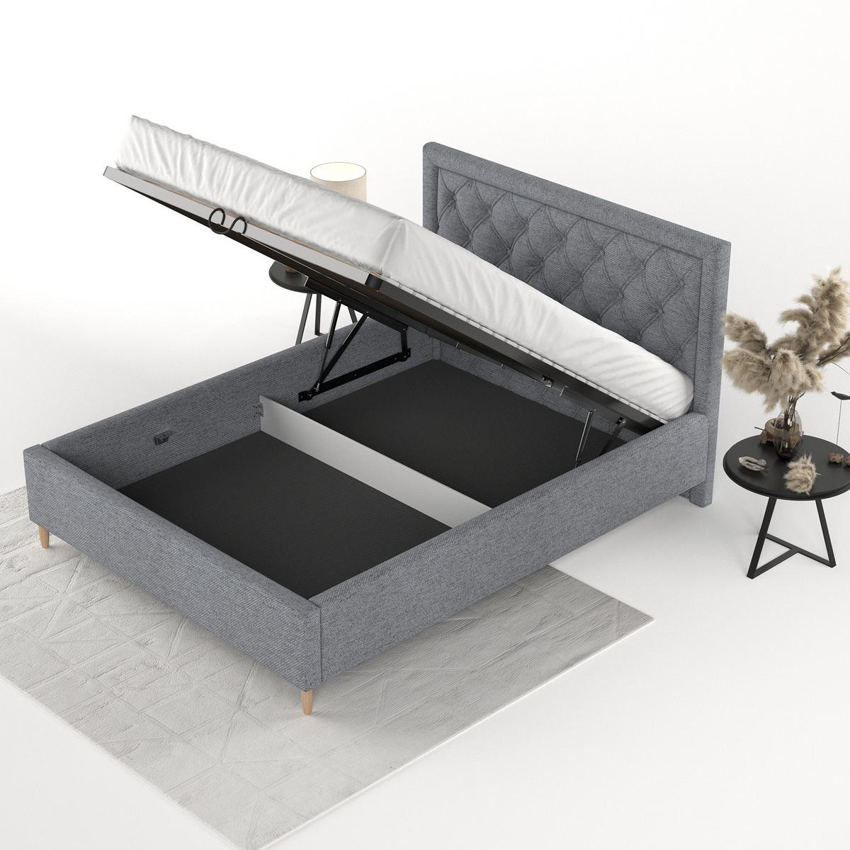POLSTERBETT Lido 140/200 cm Grau im Neve Stoff - Naturfarben/Grau, Holz/Holzwerkstoff (140/200cm) - AltaBeds