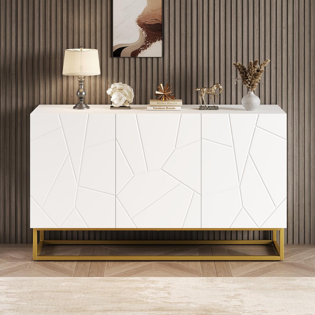 SIDEBOARD Weiß 130/35/76 CM - Weiß, Holzwerkstoff (35/76/130cm) - Urban Meuble