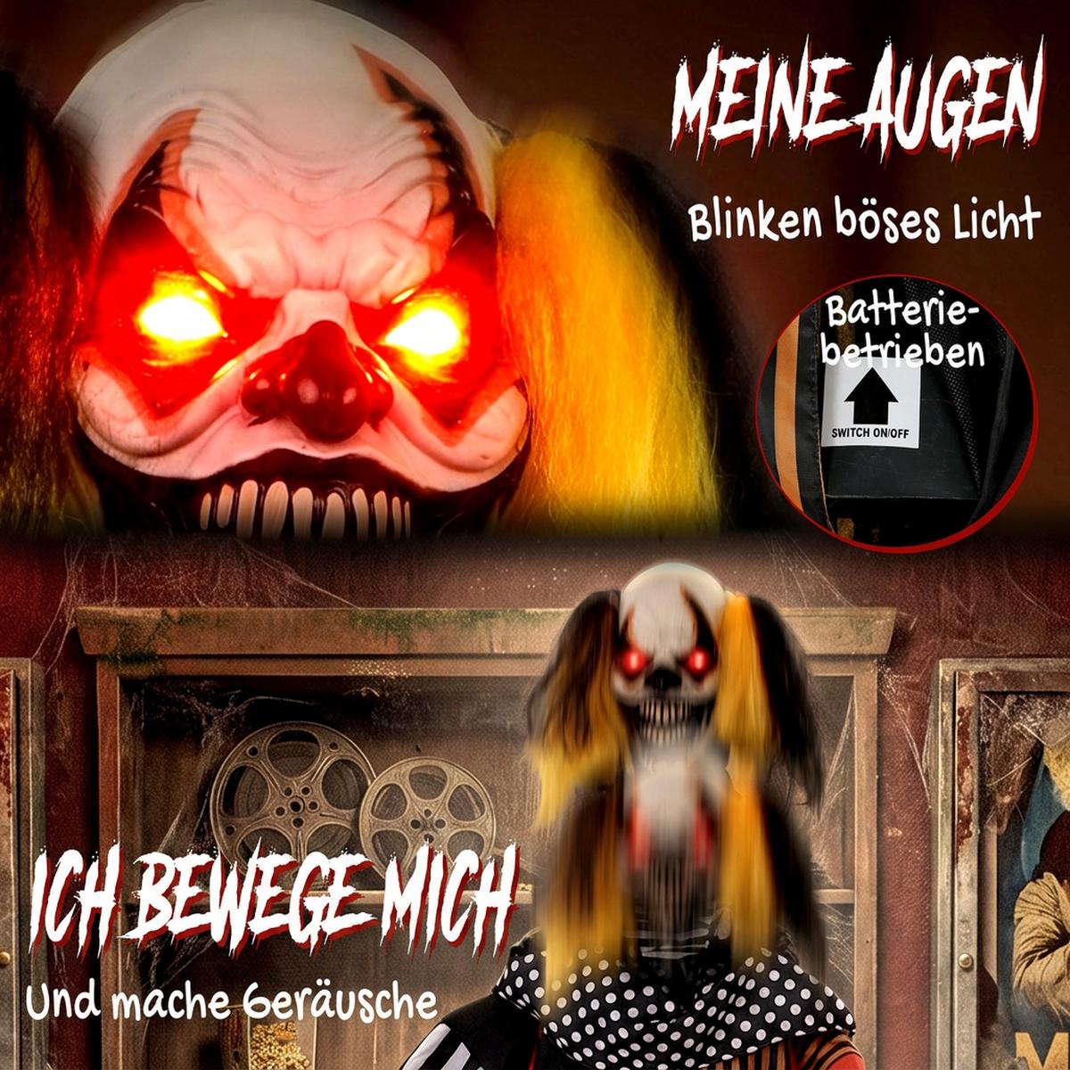 ANIMIERTE-HALLOWEEN-DEKORATION Metall Polyester Schwarz - Schwarz, Kunststoff (35/180/50cm) - HOMCOM