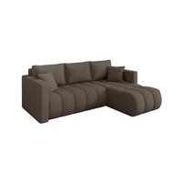 ECKSOFA mit Schlaffunktion Ottomane Rechts GARD-L 226x146x85 Braun Bouclé - Schwarz/Braun, Holzwerkstoff/Kunststoff (226/146cm) - ALTDECOR
