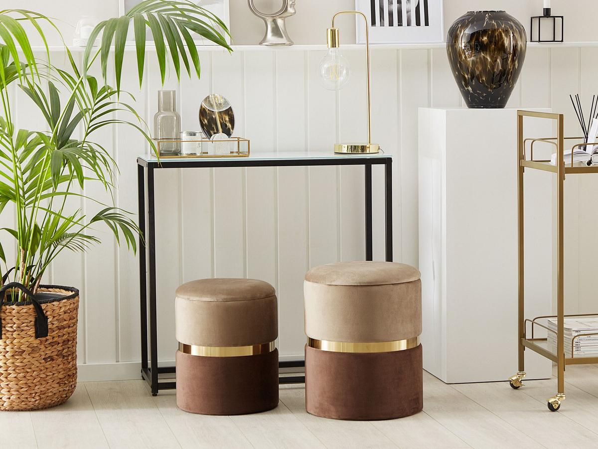 POUF Wichita 36/31/36/31/44/39 cm - Braun, Textil (31/39/31cm) - Beliani