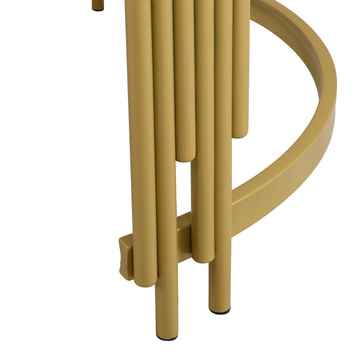 SATZTISCHE Runde in Marmor-Optik Weiß & Gold - Schwarz, Holzwerkstoff (72/71/44cm) - Urban Meuble