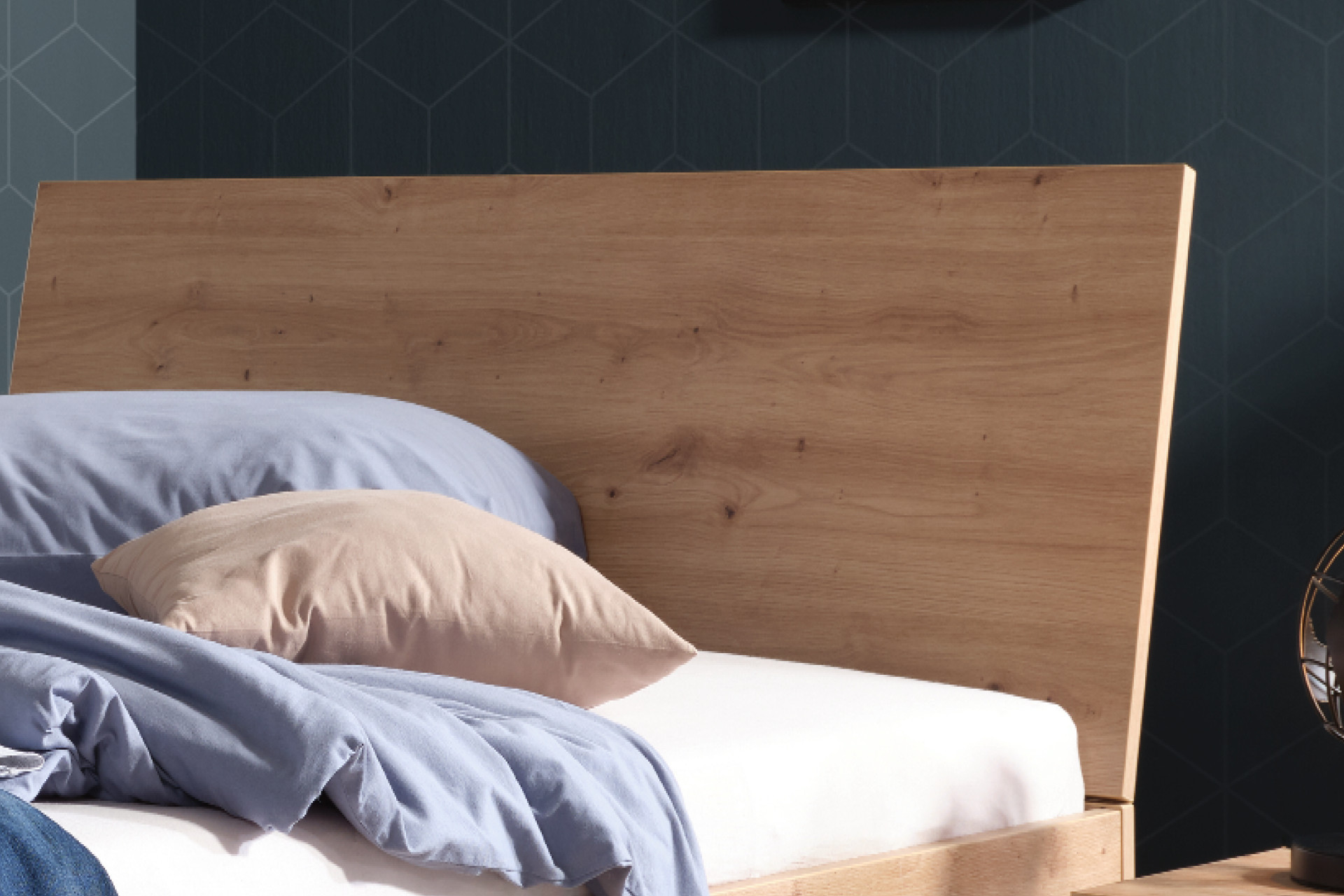 Stauraumbett mit Kopfteil Eichefarbe 