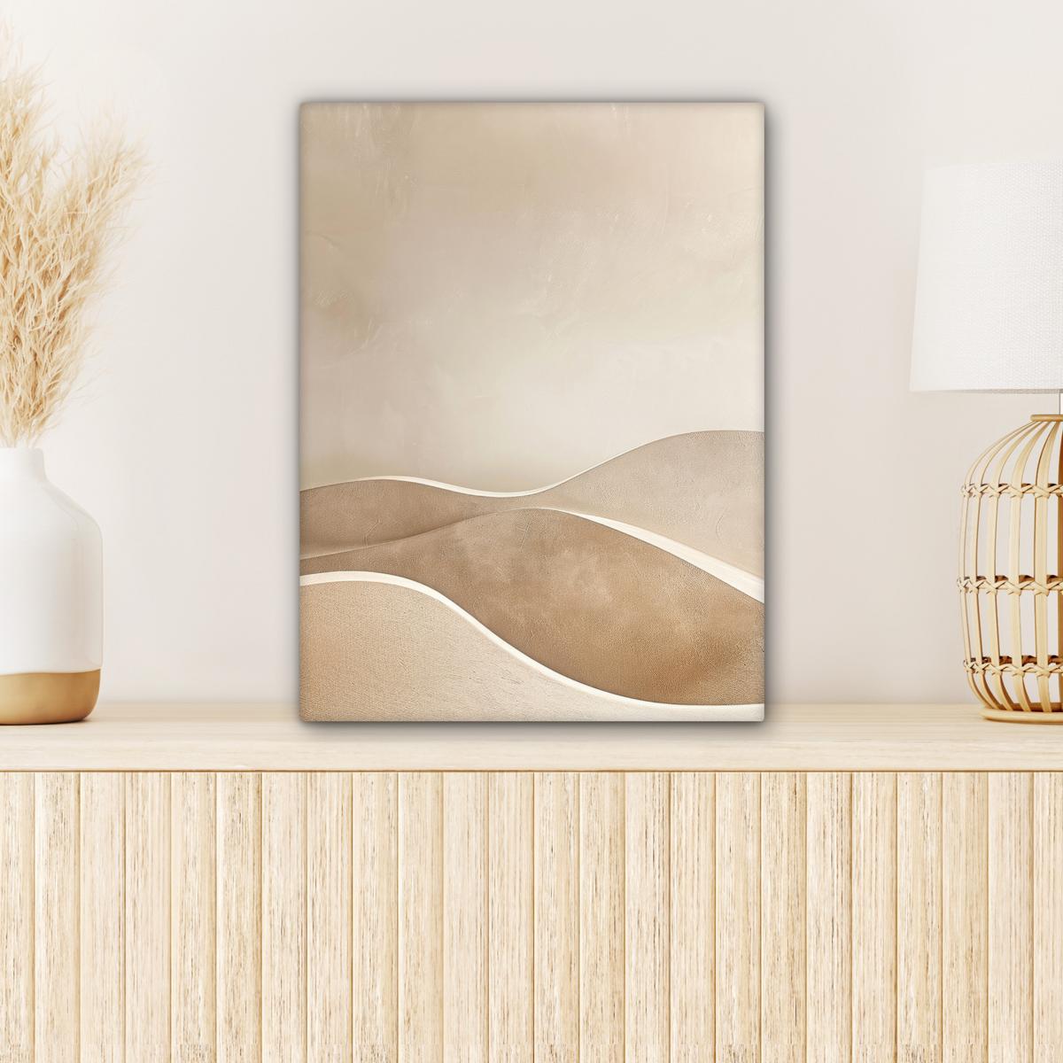 LEINWANDBILD Beige - Natur - Abstrakt - Modern Room Decor 30x40 cm - Beige, Textil (30/40cm) - MuchoWow