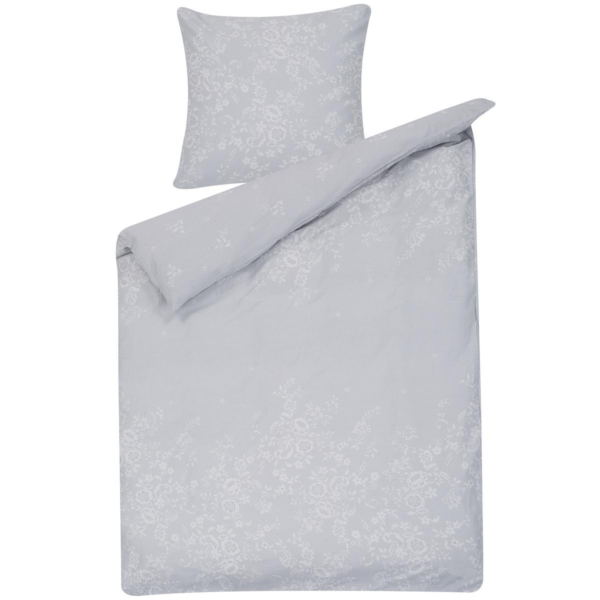 BETTWÄSCHE SET Morningside 135x200 cm - Grau, Textil (135/200cm) - Beliani