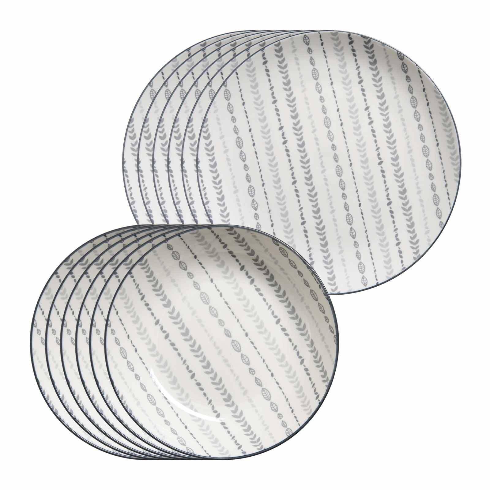 TAFELSERVICE Sendai Ranke grau 12-tlg. - Grau, Keramik (2/2/2cm) - Ritzenhoff Breker