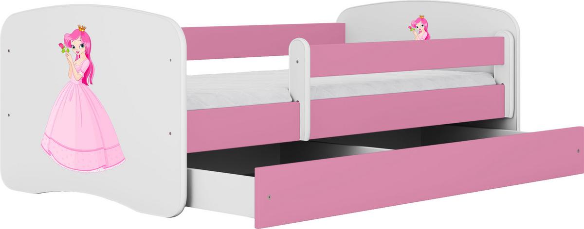 KINDERBETT Emily mit Schublade und Matratze, Rosa 70x140 cm - Altrosa, Holzwerkstoff (140/70cm) - WFL GROUP