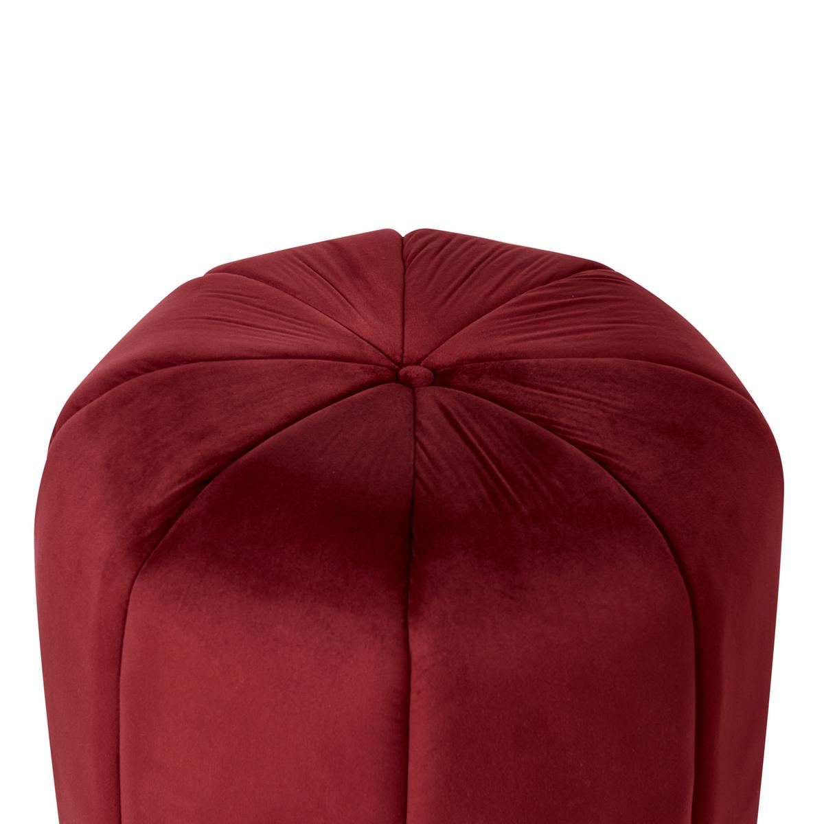 POUF Samtstoff Dunkelrot Selby - Dunkelrot, Textil (40/46/40cm) - Beliani