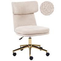SCHREIBTISCHSTUHL Bouclé Hellbeige Granby - Beige, Textil (58/77/58cm) - Beliani