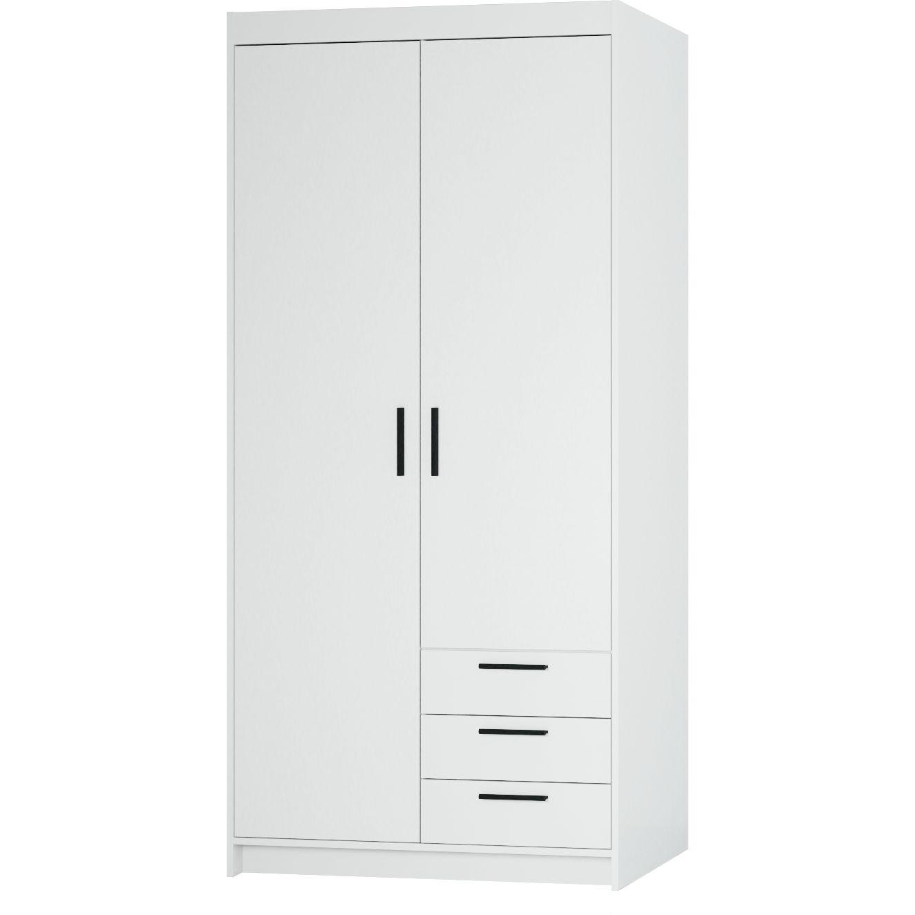 DREHTÜRENSCHRANK ELENORA 89,7/190,5/53cm 2-türig Weiß - Weiß, Holzwerkstoff (89.7/190.5/53cm) - MASSENO