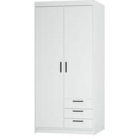DREHTÜRENSCHRANK ELENORA 89,7/190,5/53cm 2-türig Weiß - Weiß, Holzwerkstoff (89.7/190.5/53cm) - MASSENO