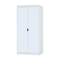 DREHTÜRENSCHRANK ELENORA 89,7/190,5/53cm 2-türig mit Spiegel Weiß - Weiß, Holzwerkstoff (89.7/190.5/53cm) - MASSENO