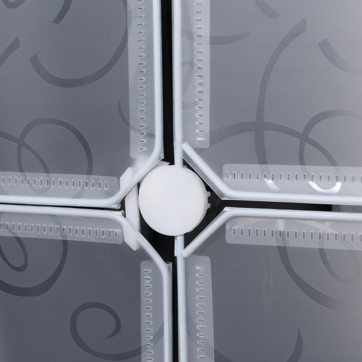 KLEIDERSCHRANK mit 2 große und 9 kleinen Würfeln, Schwarz, 111 x 47 x 183 cm - Schwarz, Metall (47/183/111cm) - HOMCOM