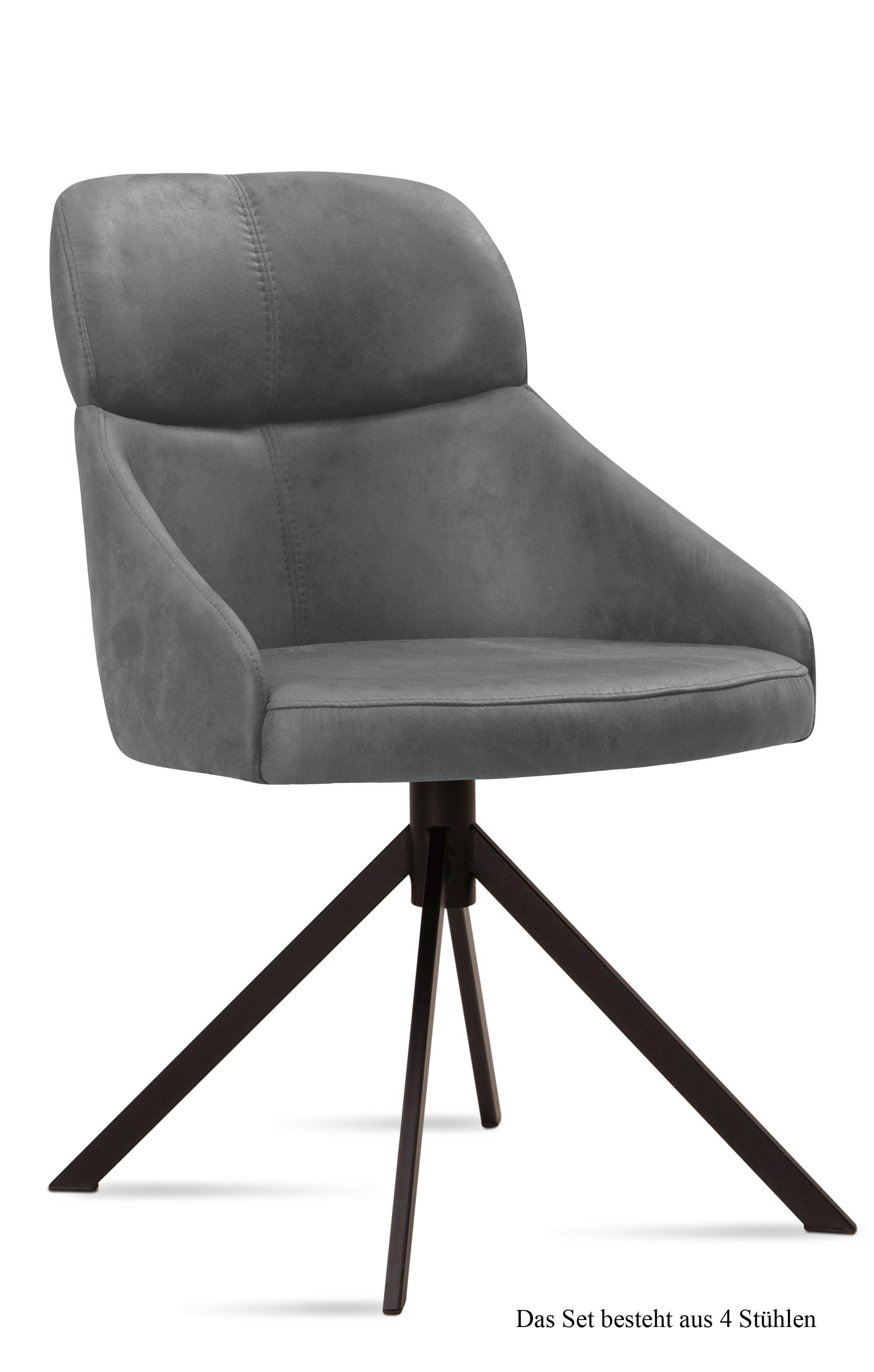 ESSZIMMERSTUHL (4er-Set) Deanna 52x82x63 Schwarz/Grau - Schwarz/Grau, Kunststoff (63/82/52cm) - 58aufmkessel