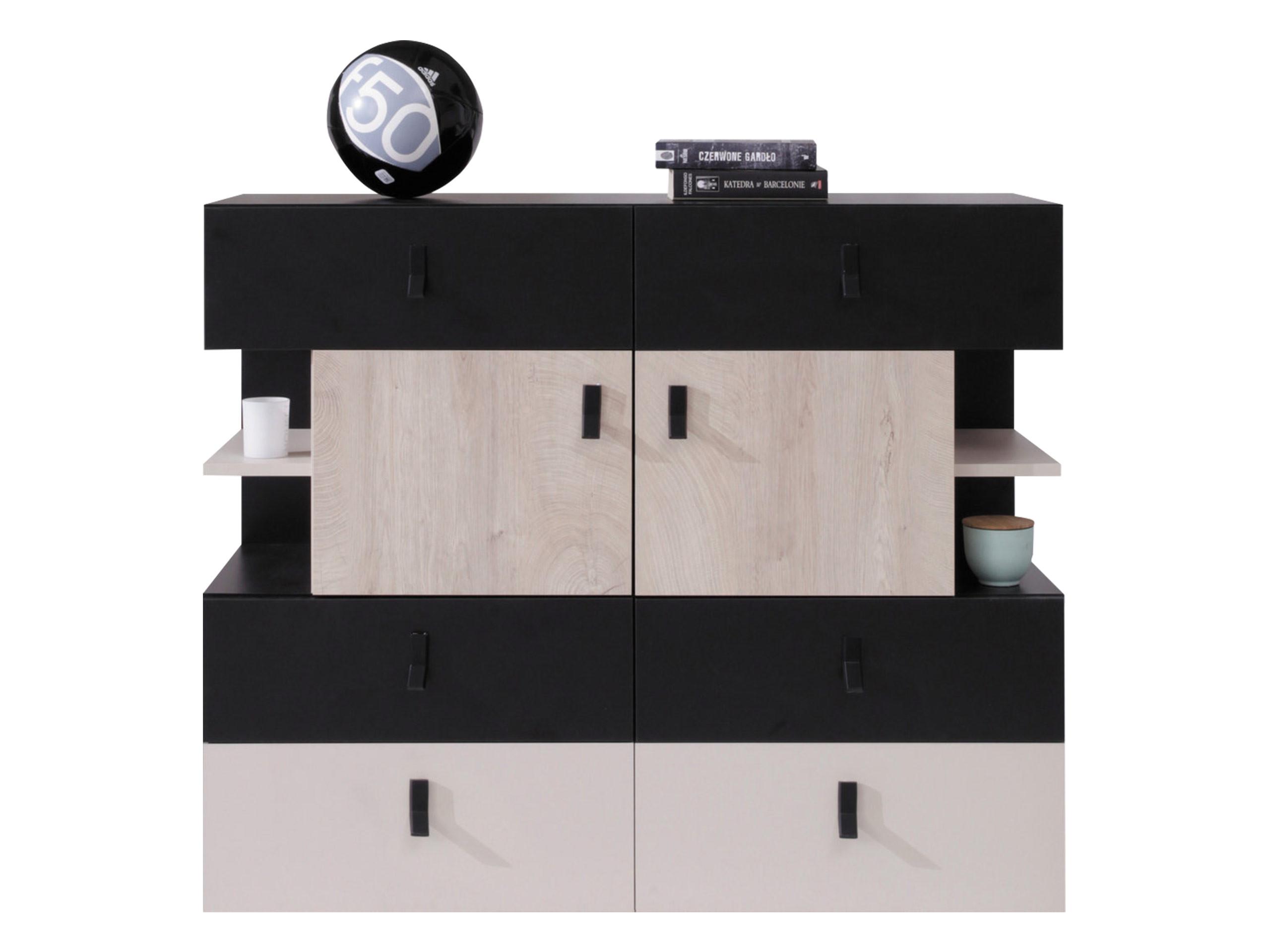 KOMMODE Planet 08 - Eichefarben/Schwarz, Holzwerkstoff (110/90/40cm) - MIRJAN24