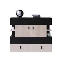 KOMMODE Planet 08 - Eichefarben/Schwarz, Holzwerkstoff (110/90/40cm) - MIRJAN24