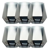 TRINKGLAS SET im Hexagon Design 240 ml (6-tlg) - Grau, Glas - Intirilife