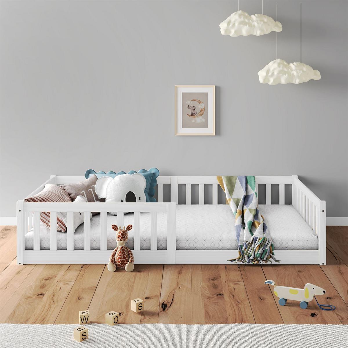 BODENBETT GUSTAVO 90x190 cm weiß - Weiß, Holz (90/190cm) - IDIMEX