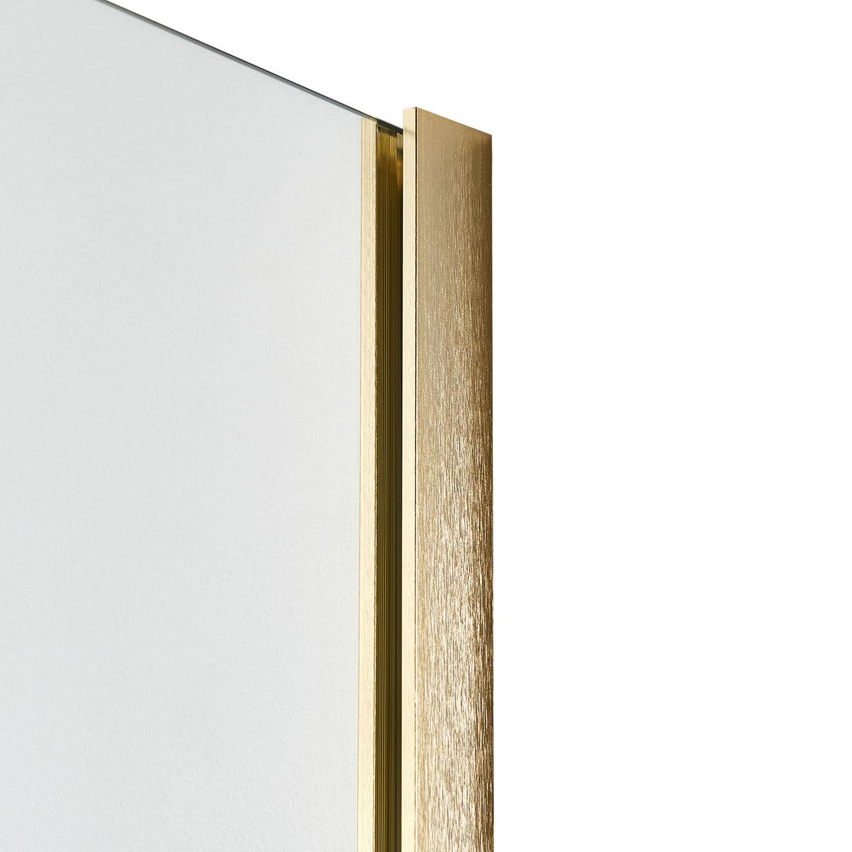DUSCHWAND 90/190 cm Gold Ahaus - Transparent/Goldfarben, Glas (90/190cm) - Beliani