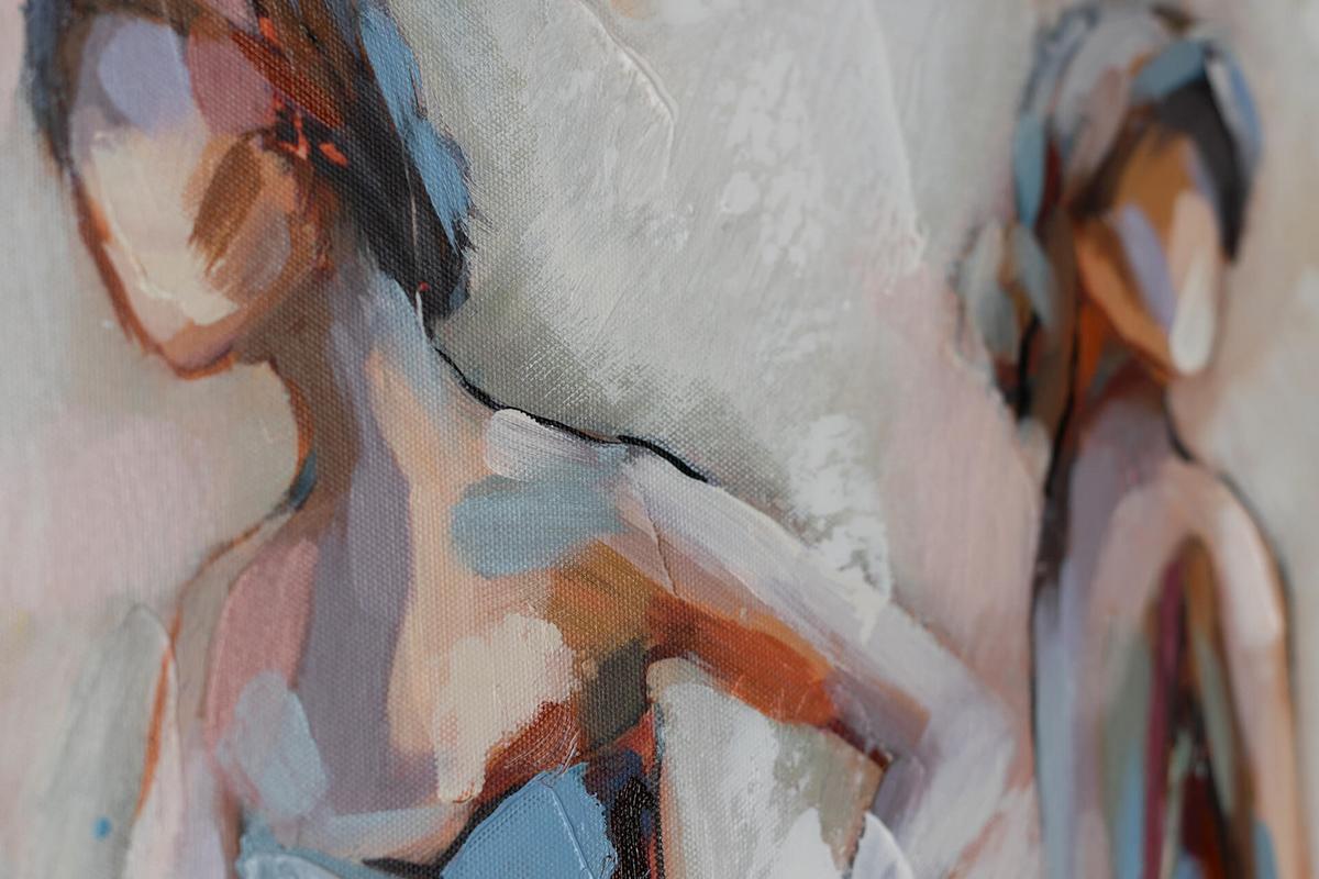 ACRYLBILD HANDGEMALT 100/50 cm - Beige/Rot, Holz/Textil (100/50cm) - KUNSTLOFT
