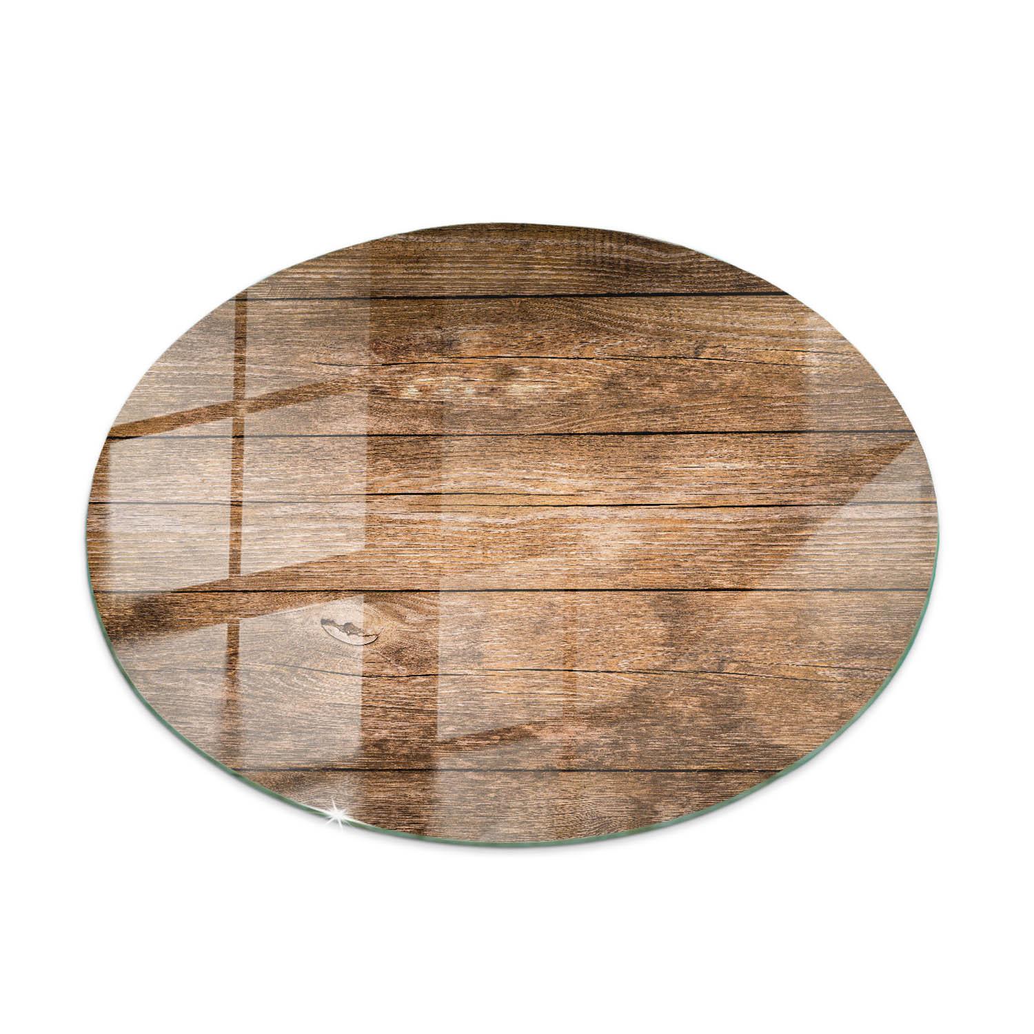 TISCHPLATTE fi70 cm Der Aufbau von Holzbrettern - Dunkelbraun, Glas (0.4/70/70cm) - TULUP