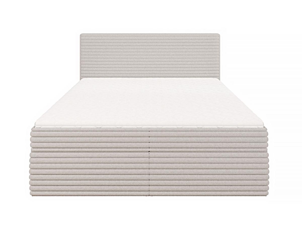 BOXBETT Roma 160/200 cm Hellgrau Plüschcord - Hellgrau/Schwarz, Holz/Kunststoff (160/200cm) - S-Style Möbel