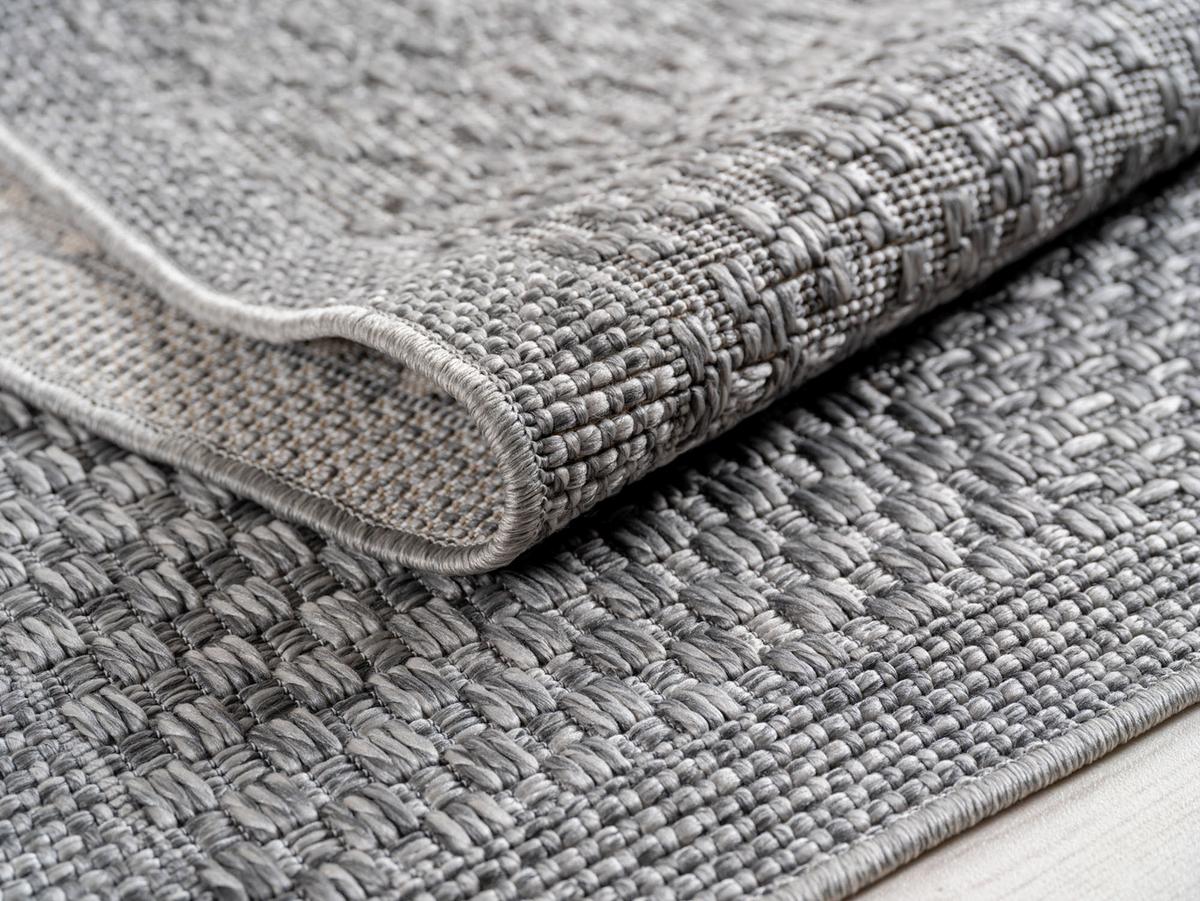 TEPPICH Outdoor LERMOOS in Grau, einfarbig, aus Polypropylen, 120 x 170 cm - Grau, Textil (120/170cm) - KADIMA DESIGN