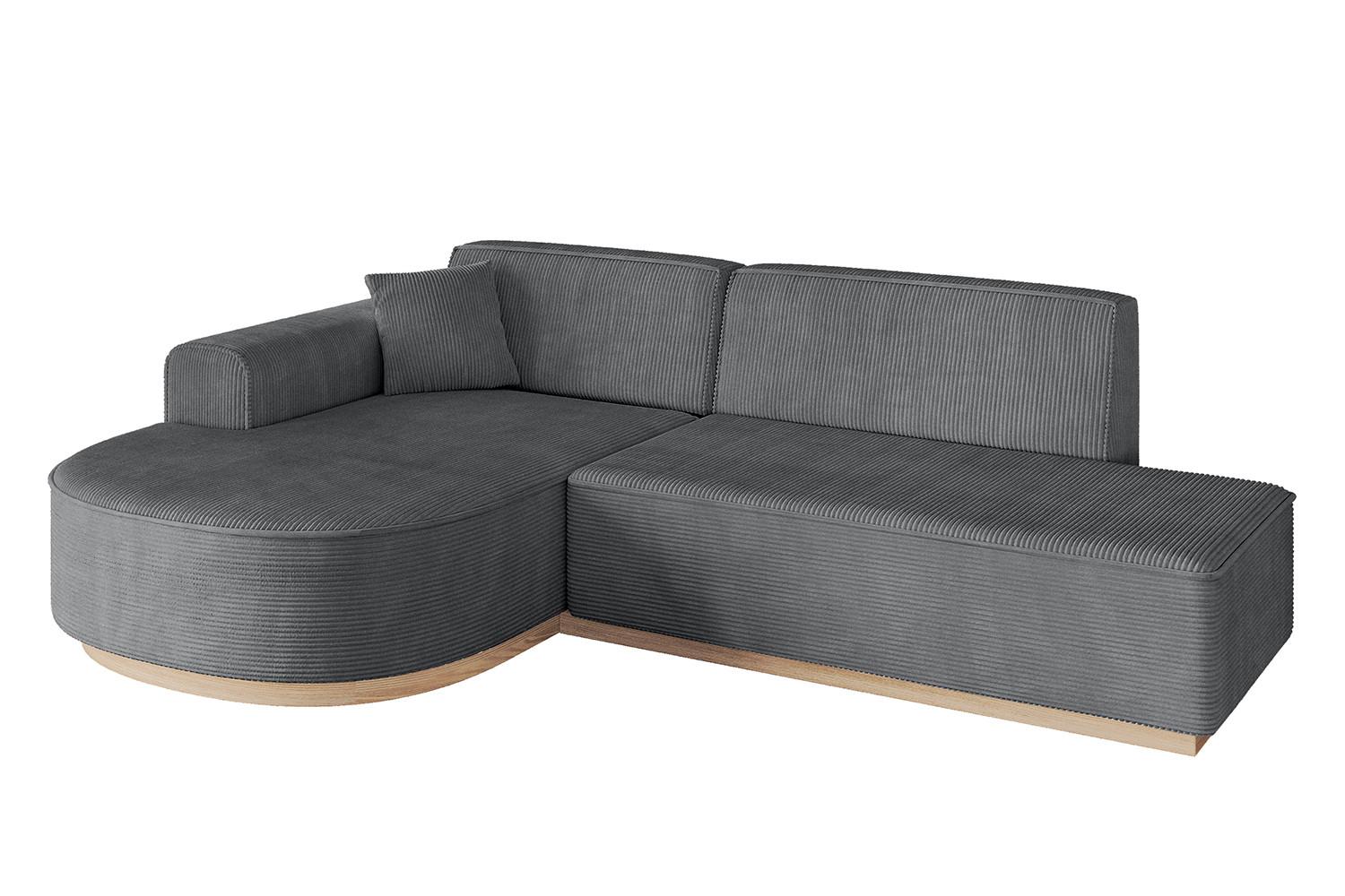 ECKSOFA Ottomane Links ARRIO-L1 - 243x171x83 cm Dunkelgrau - Dunkelgrau, Holzwerkstoff/Textil (243/171cm) - ALTDECOR