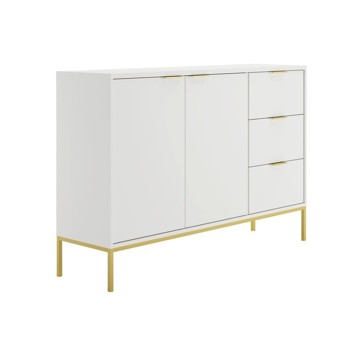 SIDEBOARD Seattle Weiß - Goldfarben/Weiß, Holzwerkstoff (150/100.4/40cm) - Petits-meubles