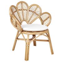 RATTANSTUHL natürlich Pfauform Florentine II - Naturfarben, Naturmaterialien (74/88/61cm) - Beliani