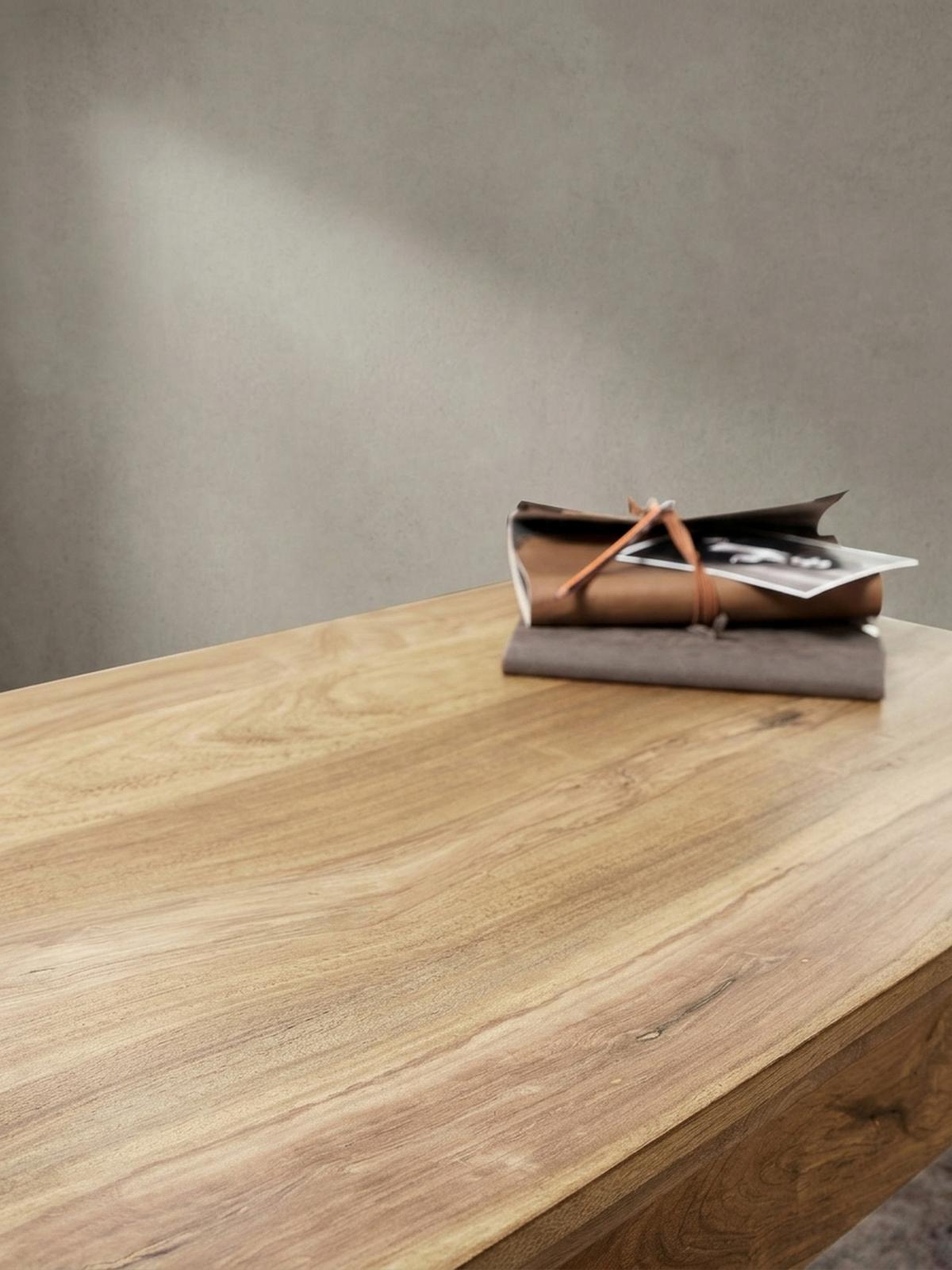 COUCHTISCH KANADA in Opium-Form aus Massivholz Akazie handgefertigt, Beige 110x60x40 cm - Beige, Holz (60/110/40cm) - KADIMA DESIGN
