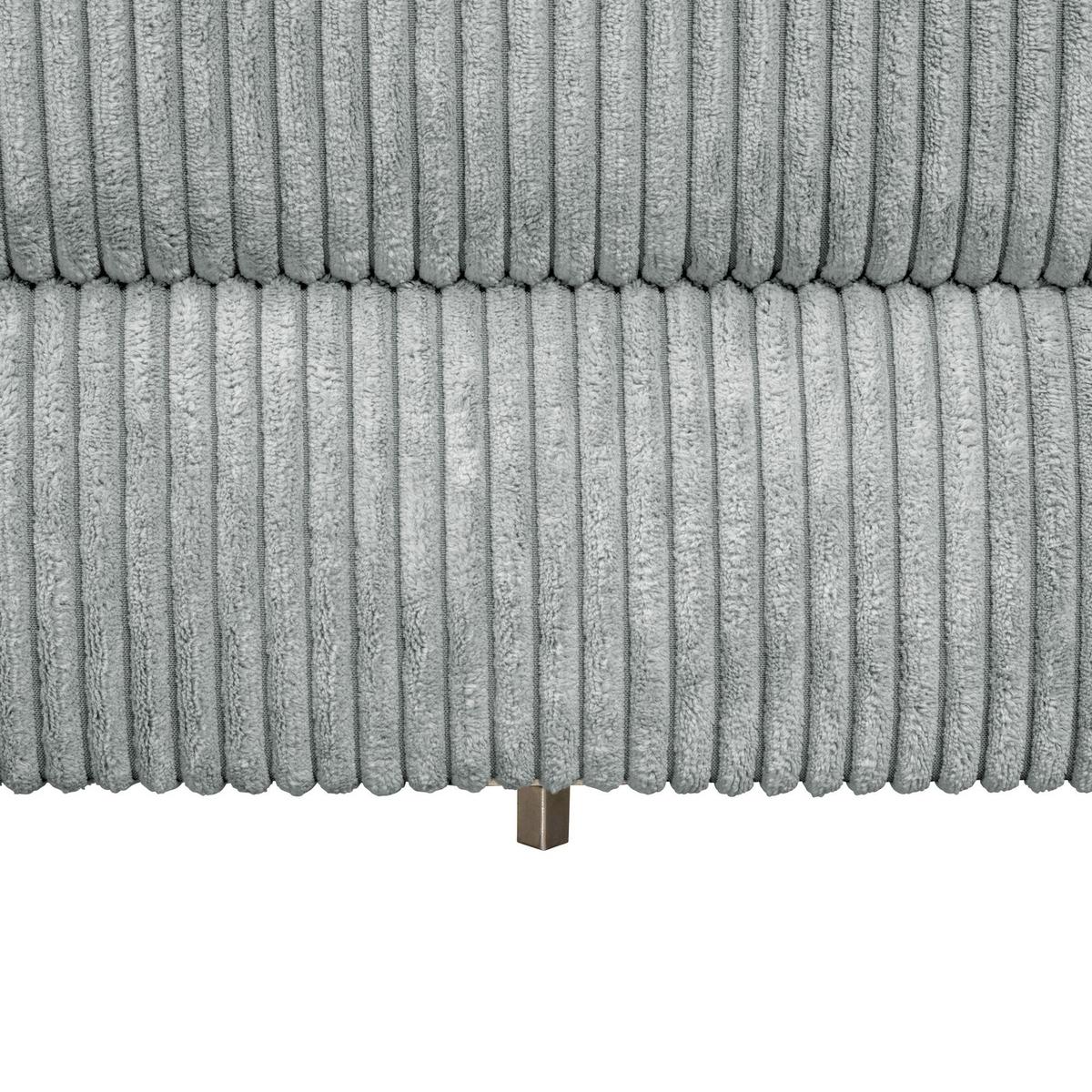 FUNKTIONSSOFA mit Hocker Kattie Cordstoff silber - Silberfarben, Kunststoff (144/230cm) - 58aufmkessel