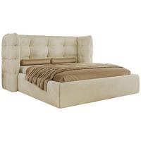 POLSTERBETT FLONELLE CLASSIC 140/200 - Creme Velvet - Multipocket-Matratze - Creme, Textil (140/200cm) - MKS