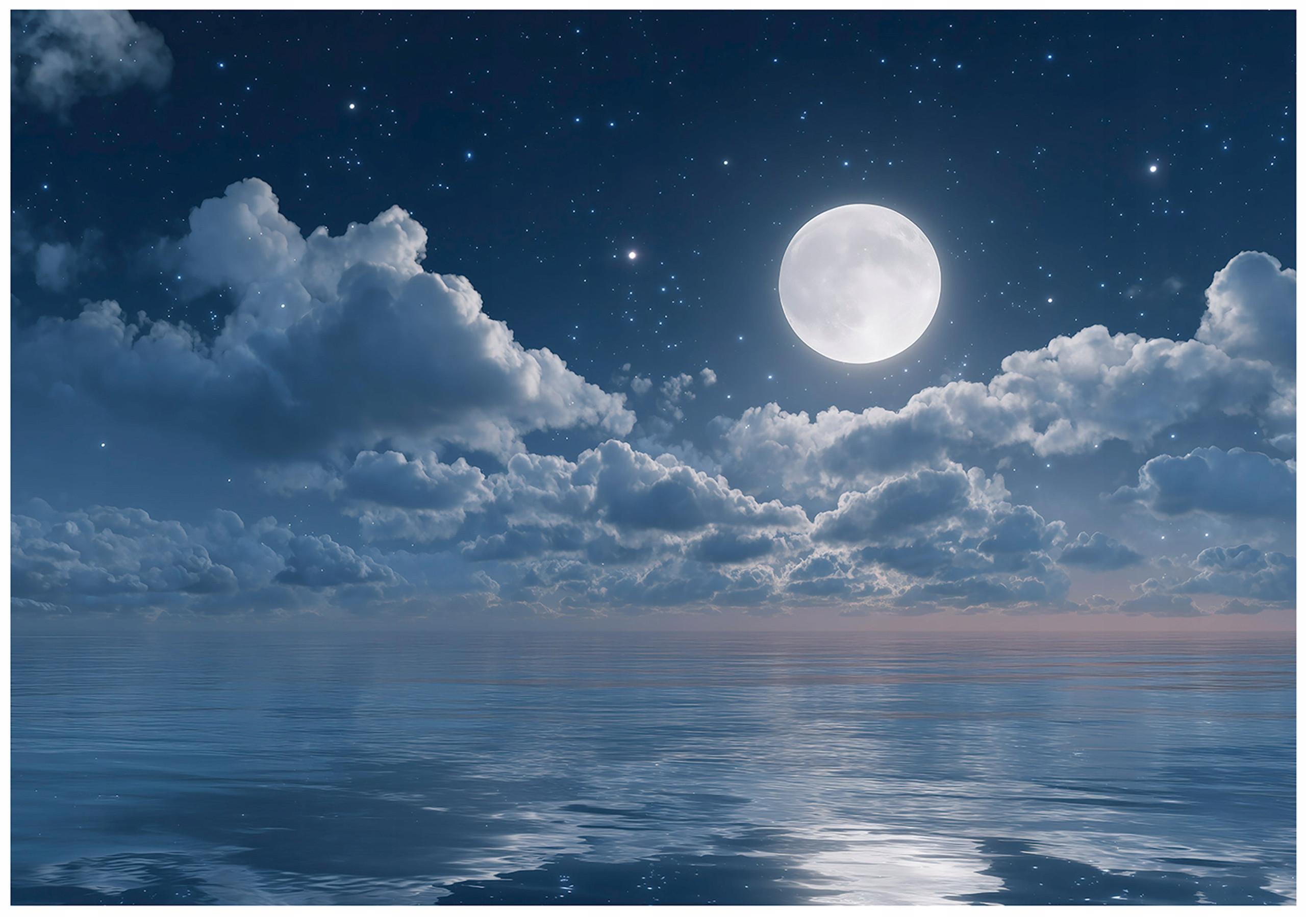 FOTOTAPETE Meer Mond Blau 200x140 cm - Multicolor, Papier (200/140cm) - Wallarena
