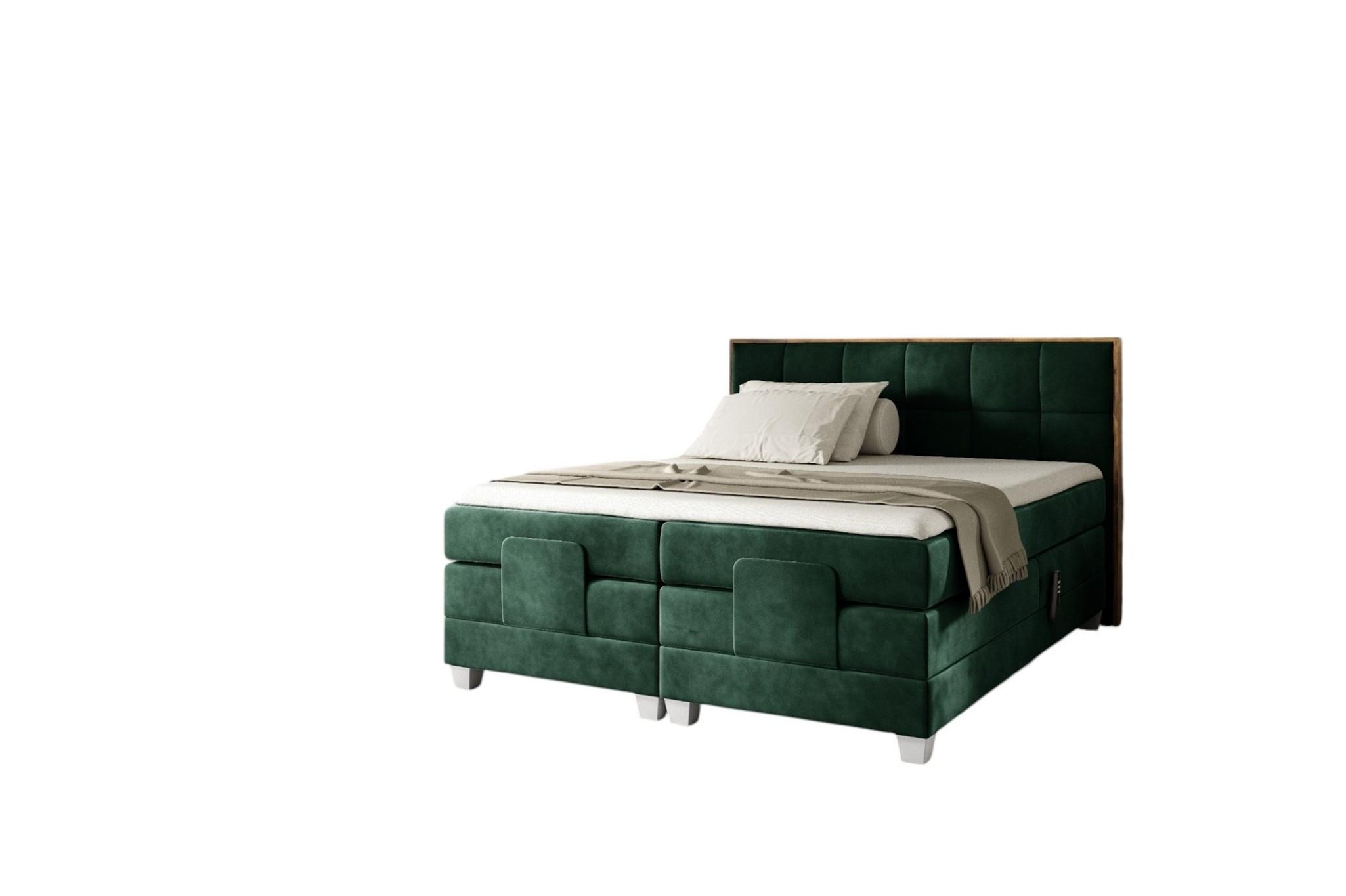 BOXSPRINGBETT Elektrisch Henry - Grün, Holzwerkstoff/Textil (180/200cm) - Fun Möbel