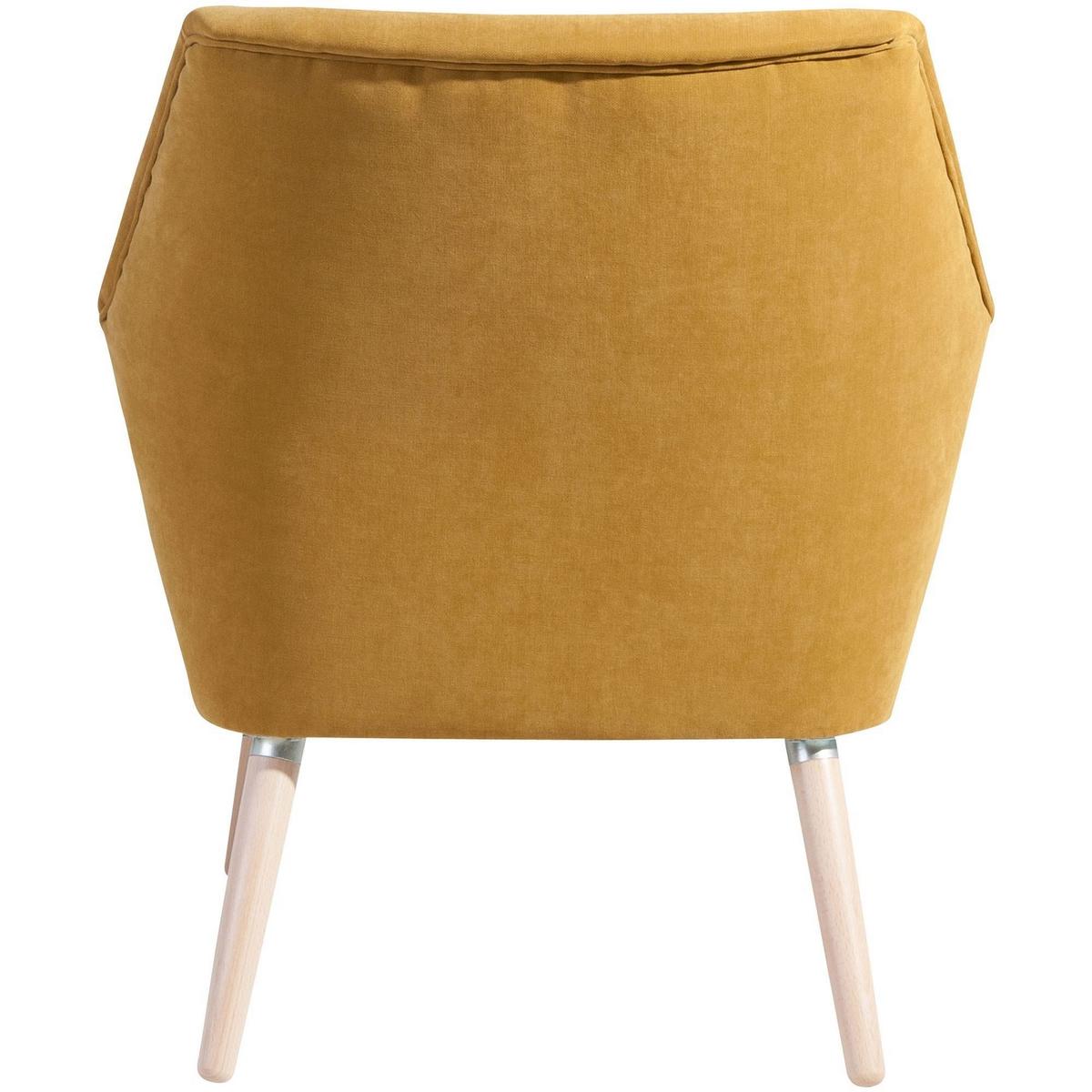 SESSEL Kachka Bezug Veloursstoff Buche natur / mais - Gelb/Buchefarben, Kunststoff (71/81/67cm) - 58aufmkessel