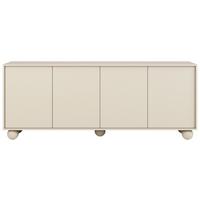 KOMMODE Adel mit 4 Türen und runden Füßen, 204 cm, Griffloss, Kaschmir - Kaschmir, Holzwerkstoff (204/81/38cm) - Beautysofa